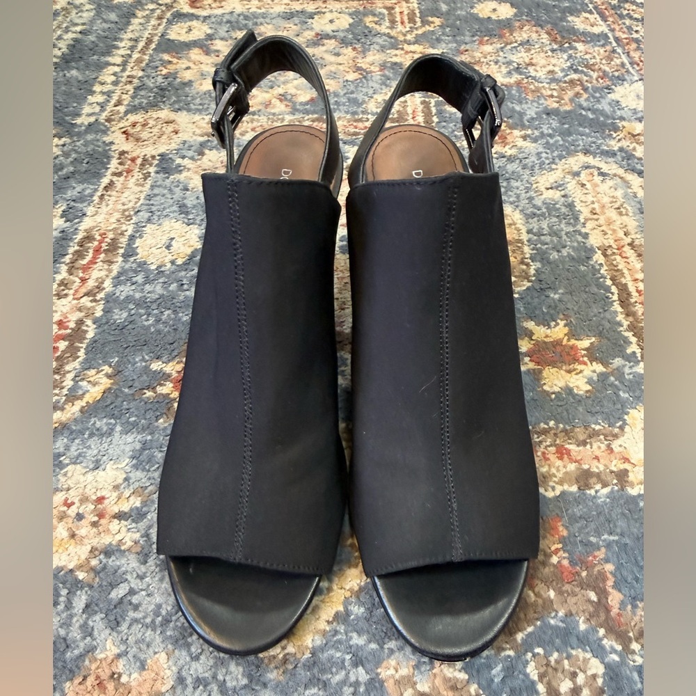 Donald J Pliner Gysele Black Leather Slingback Platform Sandals 8.5